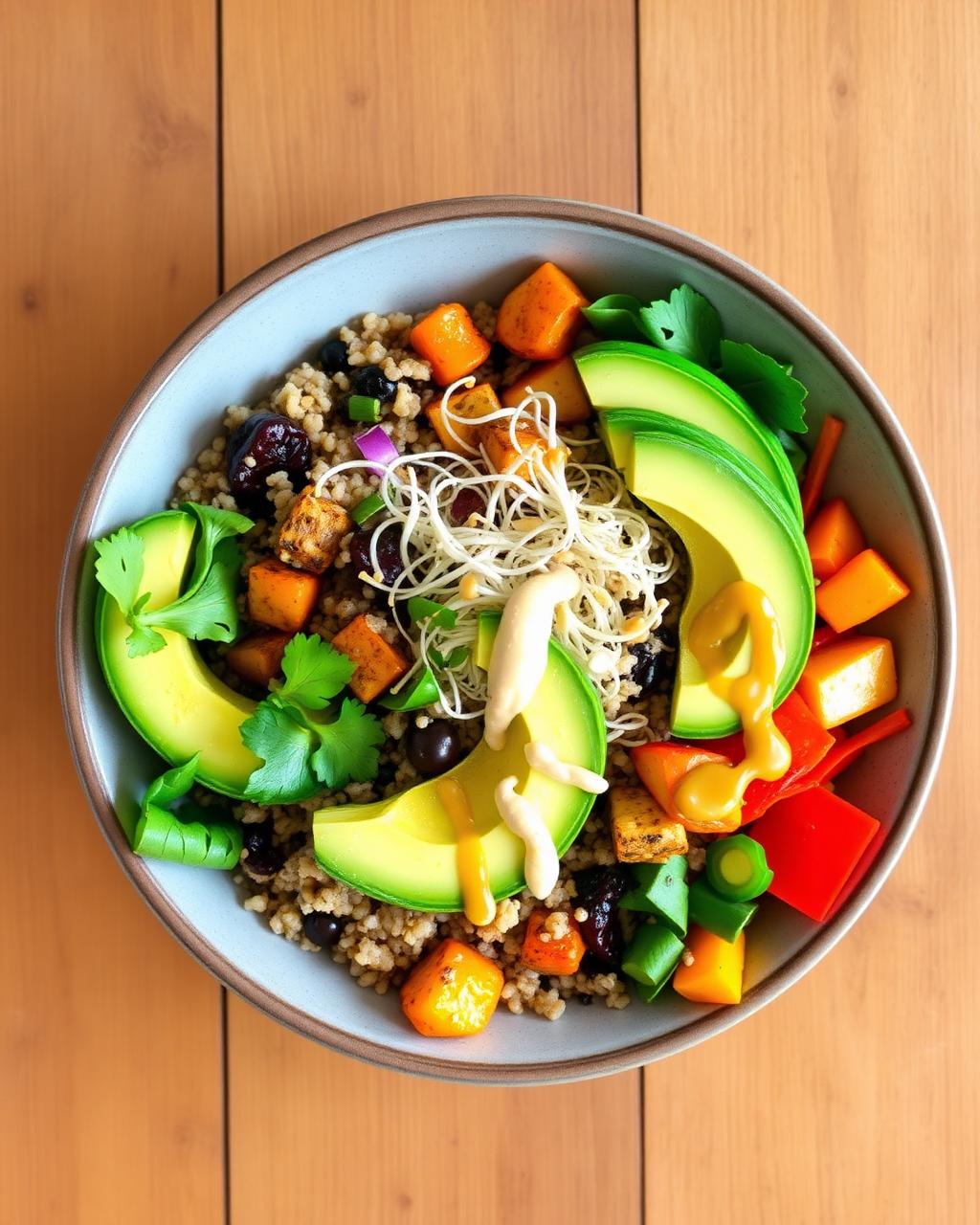 Colorful vegetarian buddha bowl